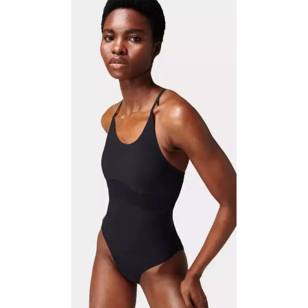 SWEATY BETTY Aqua Xtra Life Performance Swimsuit Sz S - Black One Piece Cut‎ Out